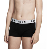 ICON (3 pezzi) Boxer ragazzo in cotone elasticizzato con logo a contrasto 001733