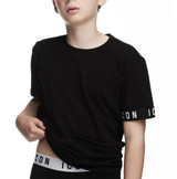 ICON T-shirt ragazzo girocollo mezza manica in cotone con logo a contrasto 1730
