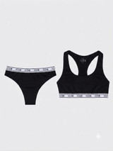 ICON Coordinato ragazza brassiere+slip  cotone elasticizzato con logo  1749