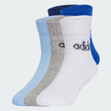 ADIDAS (5 paia) Calzini bambino/a in cotone con bordo a coste lunghezza caviglia Linear Kids