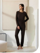 JADEA Maglia donna manica lunga girocollo in micromodal e cashmere Art. 5331
