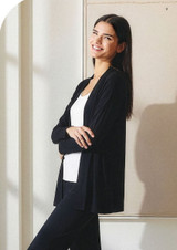 JADEA Cardigan donna manica lunga aperto in micromodal e cashmere Art. 5333