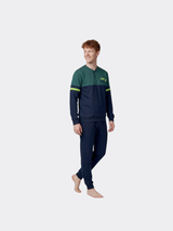 LOTTO Pigiama Uomo in Cotone Interlock Manica Lunga LP2150