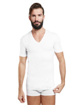 3 Pezzi T-shirt Uomo Mezza Manica Scollo a V Nottingham TV1600 in Cotone Bielastico
