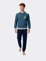 LOTTO Pigiama Uomo in Cotone felpato Manica Lunga LP2154