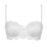 LORMAR Deluxe Reggiseno Donna in Pizzo con Ferretto fascia a Balconcino (Coppa B)