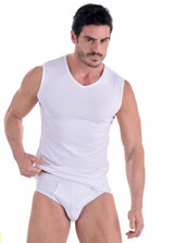 3 Pezzi Smanicato Uomo Scollo a V Navigare 575 in Cotone Bielastico soft