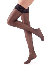 6 Paia  Collant Autoreggente Donna Bellissima Basic 20 den con Balza in Pizzo