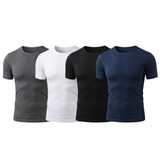 Issimo Shirt Uomo Mezza Manica Girocollo senza cuciture - 250