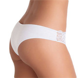 12 Slip Brasiliana Donna in Cotone Bielastico con Inserti in Pizzo Cotonella GD170
