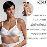 LEPEL Reggiseno Donna Senza Ferretto Interno Coppa in Cotone Delia