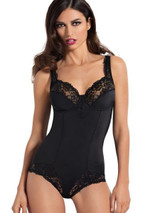 Body Sielei 978 Con Ferretto in Microfibra stretch Inserti in Pizzo Coppa C - D