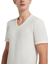 Maglia Uomo Liabel 05321 53 Mezza Manica scollo a V in Lana e Cotone
