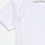 3 Body Neonato Neonata Liabel 05832B T407 Mezza Manica in Cotone Bianco e Fantasia