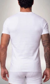 3 Pezzi Maglia Uomo Liabel 02828 53 Mezza Manica Scollo a V in Caldo Cotone