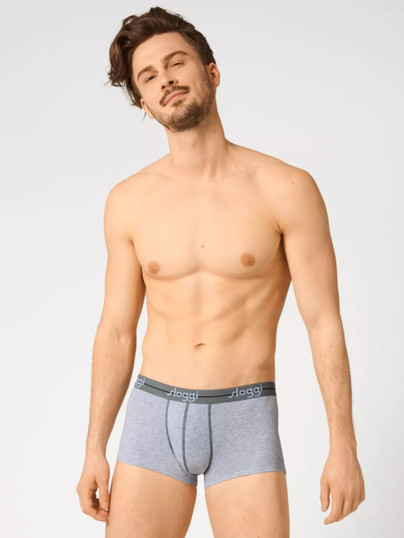 Sloggi (2 pezzi ) Boxer Uomo Start Hipster con cuciture a contrasto in Cotone Elasticizzato