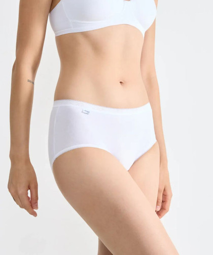Sloggi (2 pezzi) Slip Donna Midi Basic taglio a vita Media in Morbido Cotone