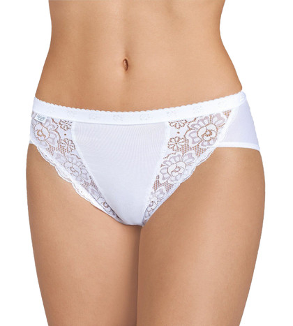Sloggi Slip Donna In Cotone Con Inserti In Pizzo a Tema Floreale