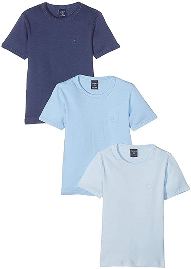 3 Pezzi Maglia Bambino Girocollo Mezza Manica Navigare 13010 in Caldo Cotone