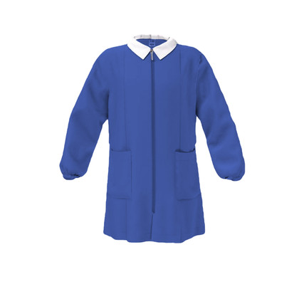 SIGGI Grembiule Bambino Elementare Chiusura Zip Blu  37GR2111 Senza Ricamo