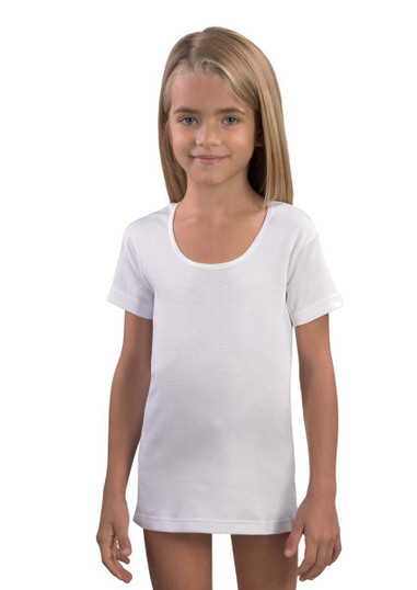 3 Pezzi Canottiera Bambina/Ragazza Mabrat 224/225 Mezza Manica in Caldo Cotone - Made in Italy