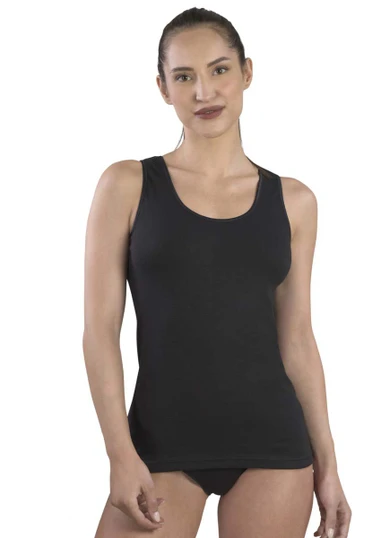 Mabrat Canotta Donna  MMDF291 Spalla Larga in Caldo Cotone con Bordino in Raso - Made in Italy