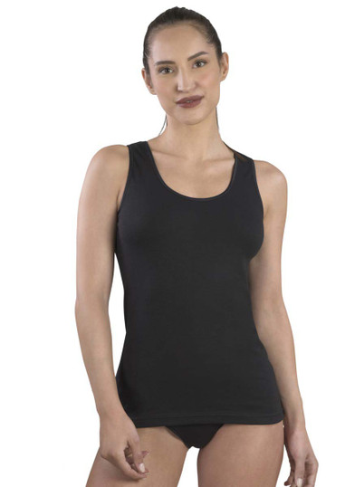 Canotta Donna Mabrat MMDF291 Spalla Larga in Caldo Cotone con Bordino in Raso - Made in Italy