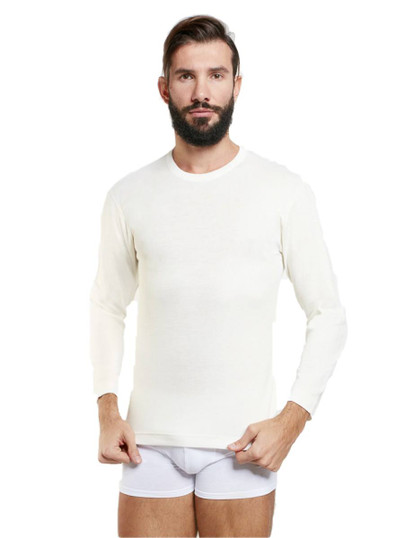 Maglia Uomo Manica Lunga Girocollo Nottingham TL18 Esterno Lana e Interno Cotone