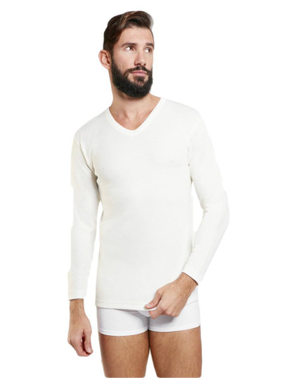 Maglia Uomo Manica Lunga Scollo a V Nottingham TL18 Esterno Lana Interno Cotone
