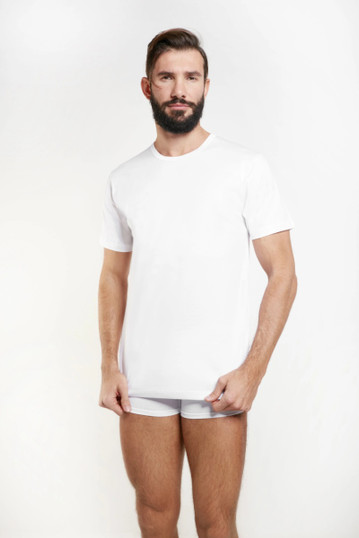 3 Maglia Uomo Mezza Manica Girocollo Nottingham TM16 Esterno Lana Interno Cotone