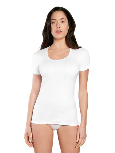 Maglia Donna Nottingham TM1111 Mezza Manica in Cotone Caldo con Bordo in Raso