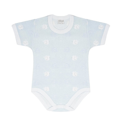 2 Body Neonato Neonata Mezza Manica Fantasia Ellepi in Caldo Cotone Interlock