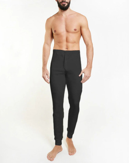 Mutanda Uomo Nottingham PL110 Nero Gamba Lunga in Caldo Cotone