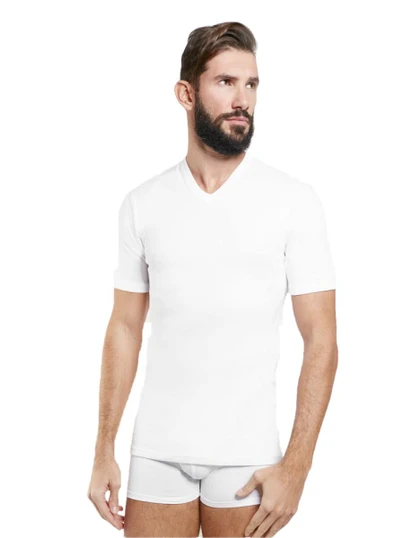 Maglia Uomo Nottingham TV110 Scollo a V Mezza Manica in Caldo Cotone