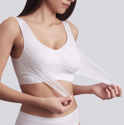 Bellissima Top Donna Push up Imbottito in Microfibra, con coppe removibili, in pizzo