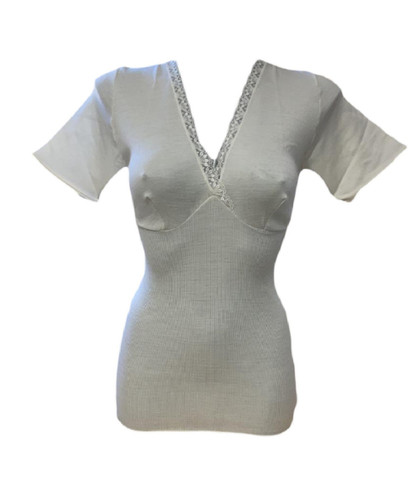 Maglia Donna Madiva Sorrento Mezza Manica Formaseno con Pizzo in Lana