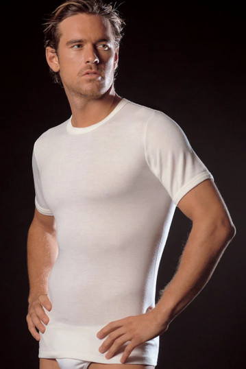 Maglia Uomo Madiva Ancona Girocollo Mezza Manica in Lana e Seta