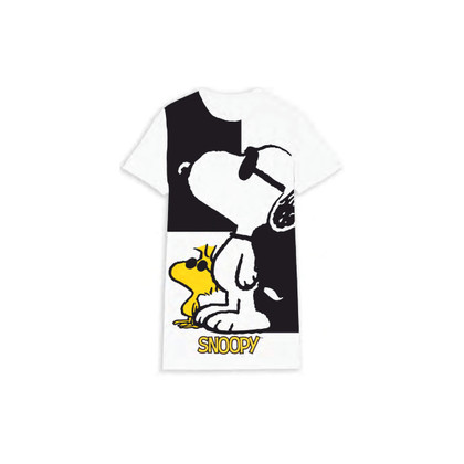 Sabor Canotte e Maxi Shirt Donna Manica Corta e Spalla Larga SNOOPY-MAFALDA