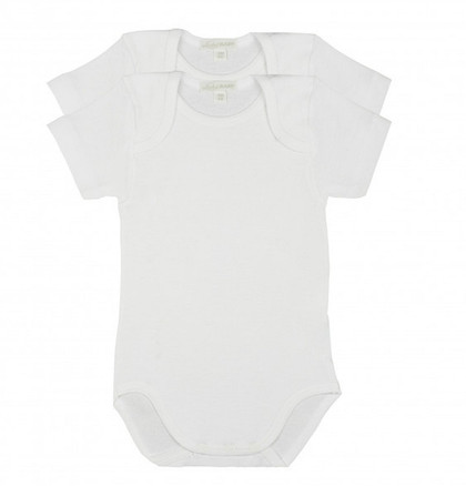 2 Body Neonato Neonata Liabel 02828C Mezza Manica Bianco in Interlock