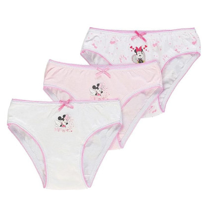 3 Pezzi Slip Bambina Disney Ellepi In Cotone Bielastico