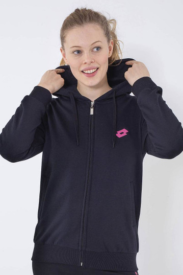 Giacca Tuta Donna Full zip in felpa con cappuccio LOTTO LA1012 tasche laterali