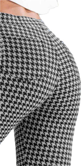 ELETTA MILANO Leggings Termico Donna EL-12107 Modello effetto lana pied de poule