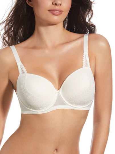 Reggiseno Selene Laia imbottito con ferretto che unisce tulle e pizzo - Coppa C