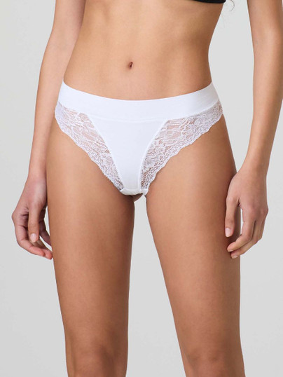 Jadea (6 pezzi) 8012  Slip Donna in Cotone elasticizzato con ricamo semitrasparente.