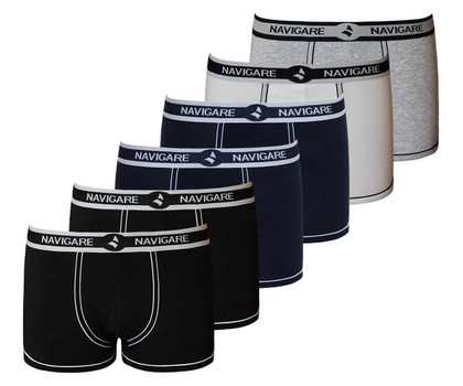 6 Pezzi Boxer Uomo Navigare 312  in cotone Elasticizzato elastico Esterno e Logo
