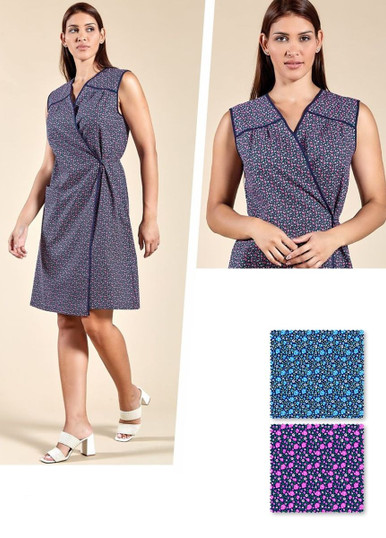 Vestaglietta da casa giromanica altezza ginocchio chiusura laterale 405-406 Emmesse