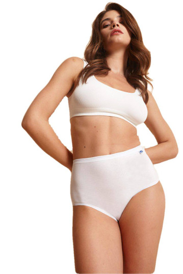 12 Slip Culotta basic Snelly S396 in cotone elasticizzato vita alta 12 Slip Culotta basic Snelly S396 in cotone elasticizzato vita alta