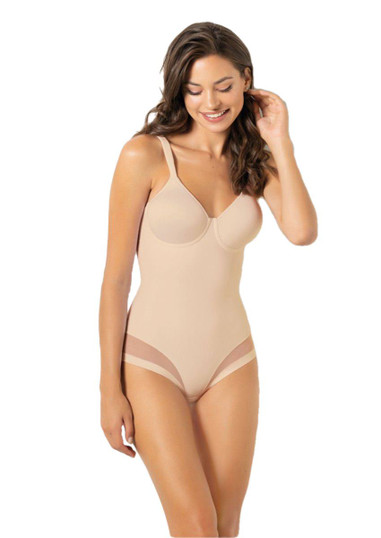 Body 1866 SièLei in microfibra contenitivo con coppe spacer e ferretto