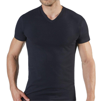 Maglia 02855 53 Liabel m/manica scollo a V uomo bianca e nera in cotone termico