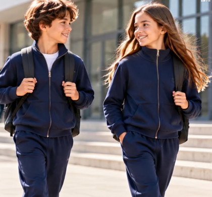 PrmSport Tuta Bambini e Ragazzi Cotone Elasticizzato con Zip  coulisse regolabile